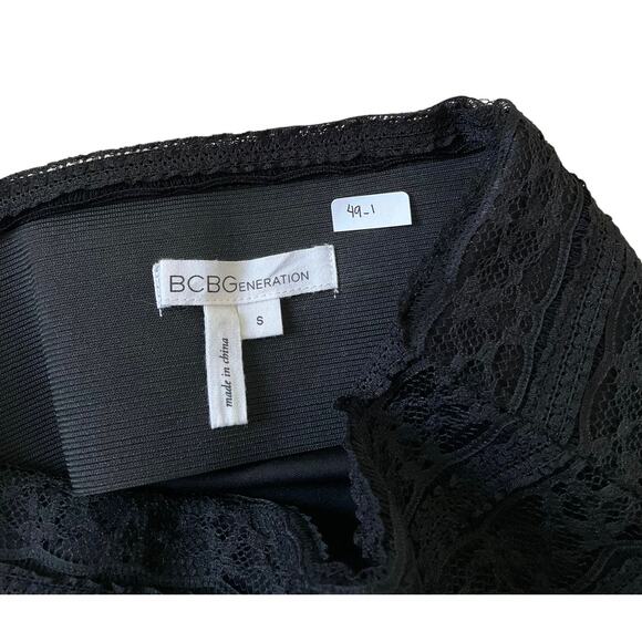BCBGeneration Black Lace Elastic Waist Band Skirt Women Size Small | 49-1 - Picture 2 of 5